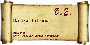 Balics Edmond névjegykártya